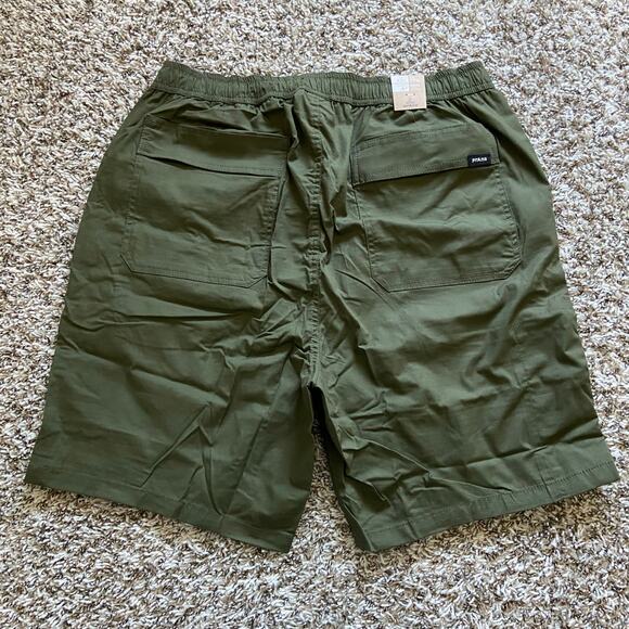 Prana Double Peak E-Waist 8" Short Men's XXL Cargo Green Standard Fit Drawstring - Picture 4 of 9